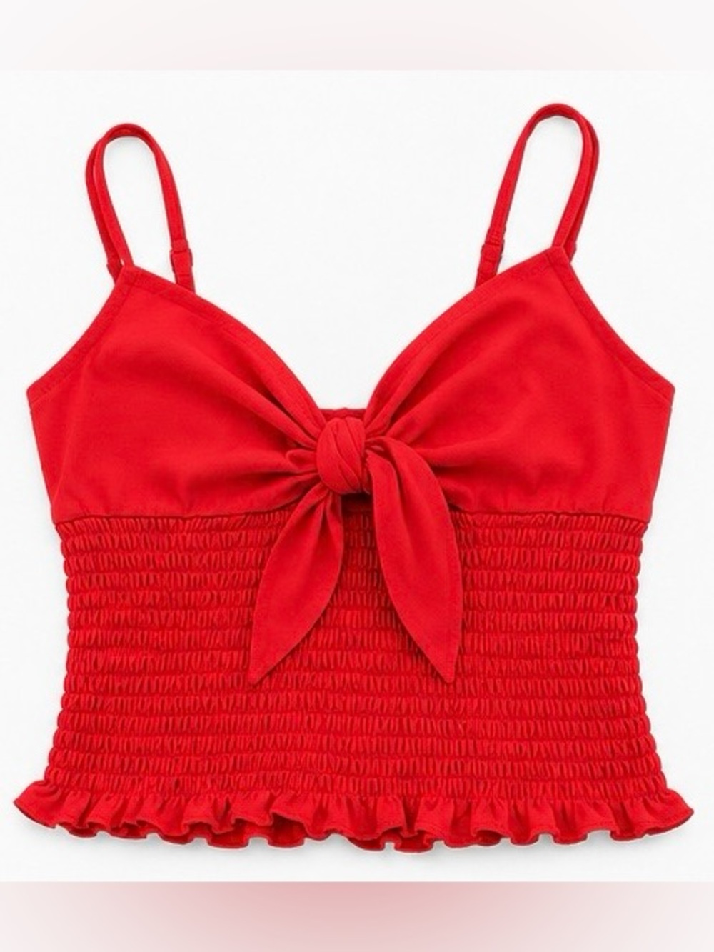 Red Tie-Front Tank
